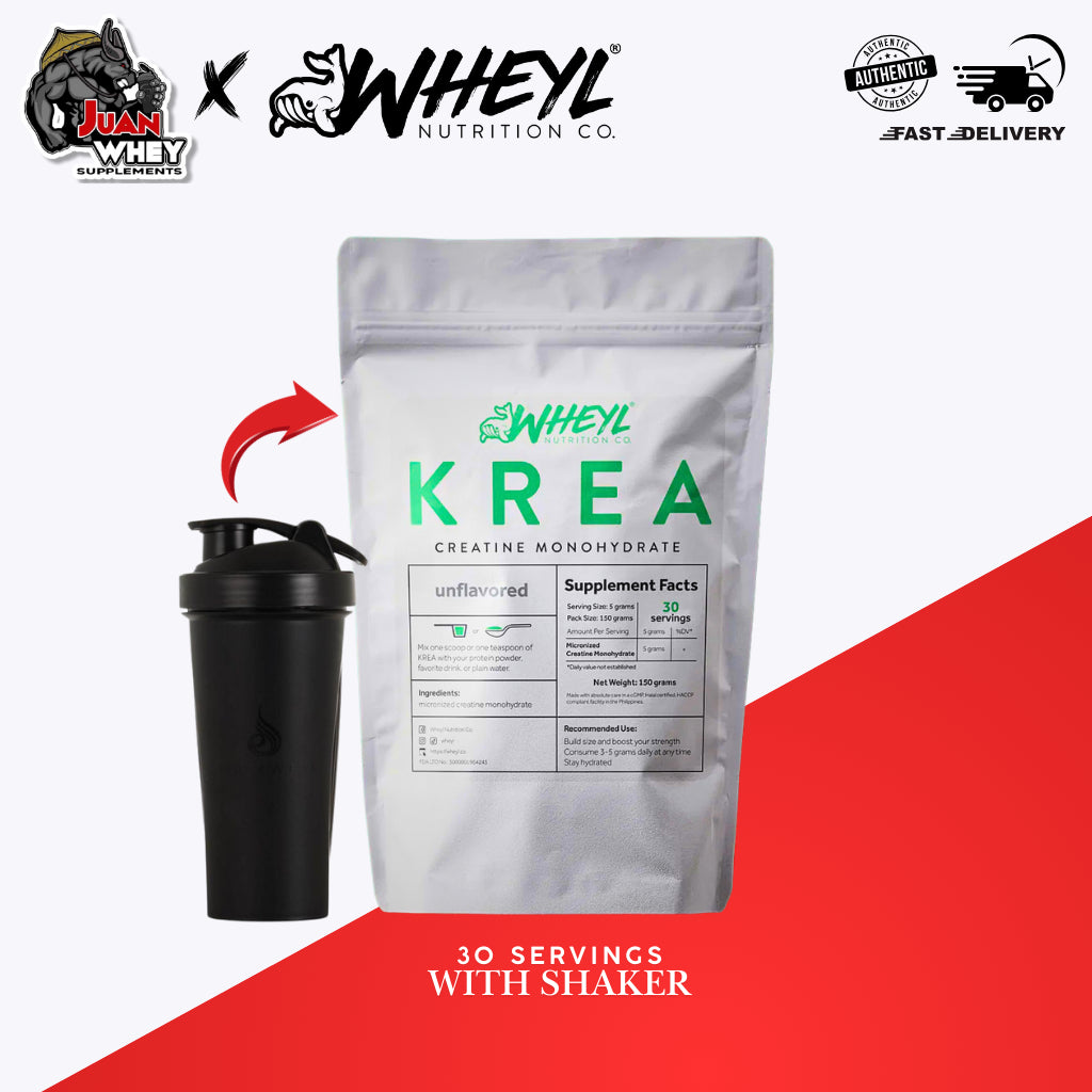 Wheyl Nutrition - Krea Creatine Monohydrate Unflavored 30 & 60 servings with or without Shaker