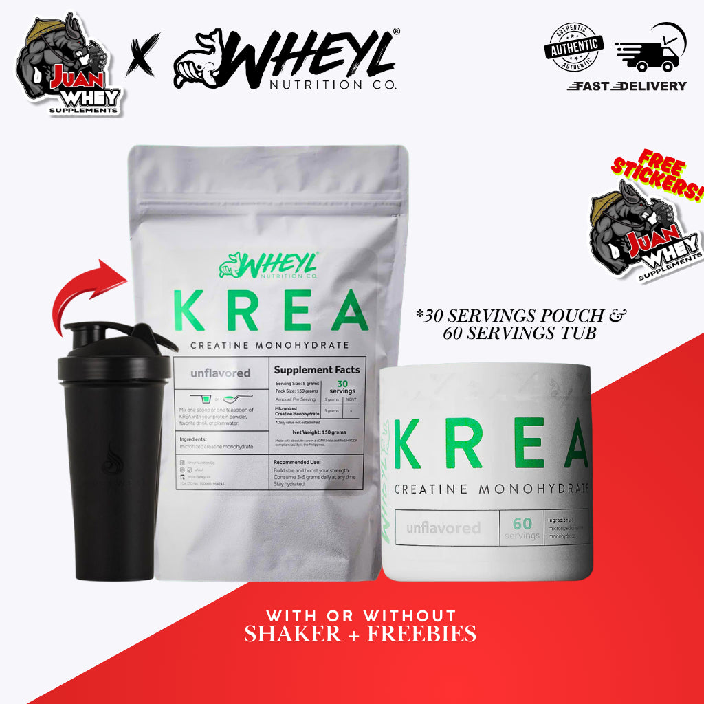 Wheyl Nutrition - Krea Creatine Monohydrate Unflavored 30 & 60 servings with or without Shaker