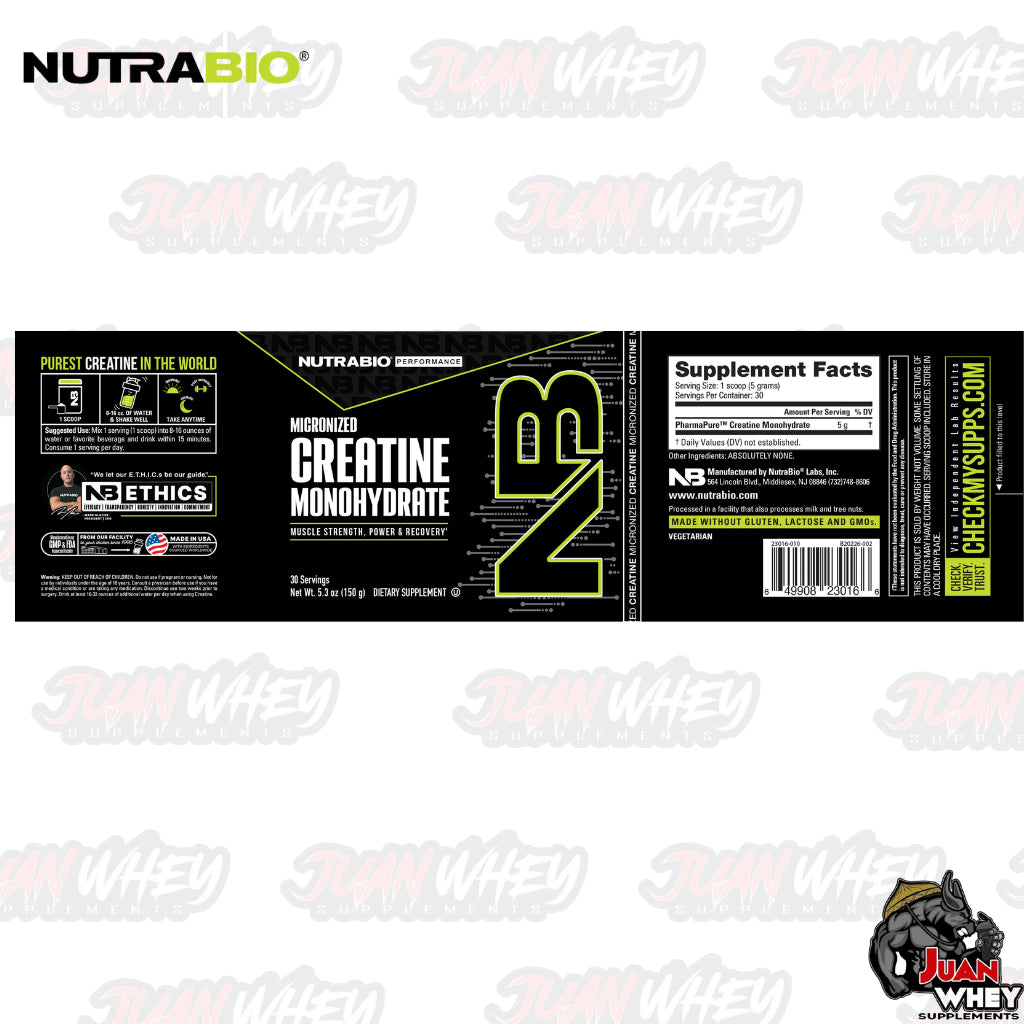 Nutrabio Micronized Creatine Monohydrate 30 | 60 servings