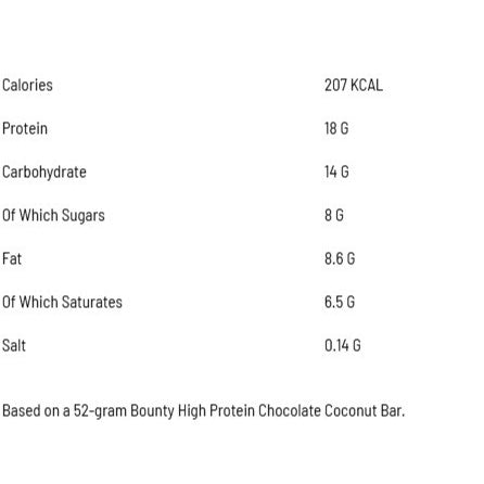 Bounty Hi Protein Bar 18g protein