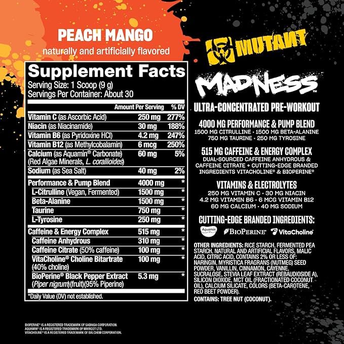 Mutant Madness Pre-Workout 30 servings