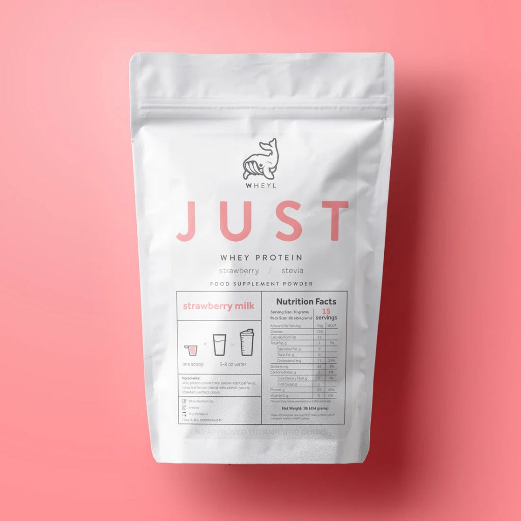 JUST WHEY PROTEIN 1LB - 15 Servings with Scooper and Stickers [by WHEYL NUTRITION]
