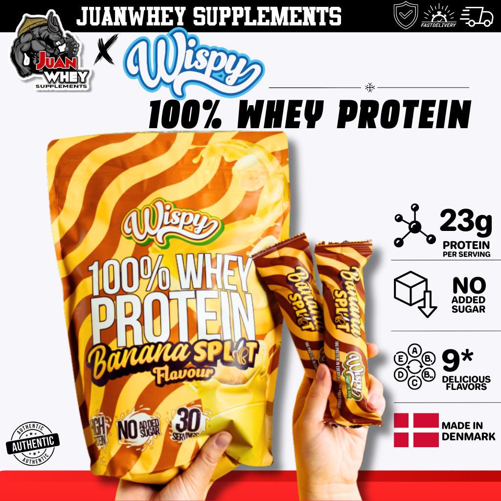 Wispy 100% Whey Protein 1000g 30 Servings with or withour Shaker