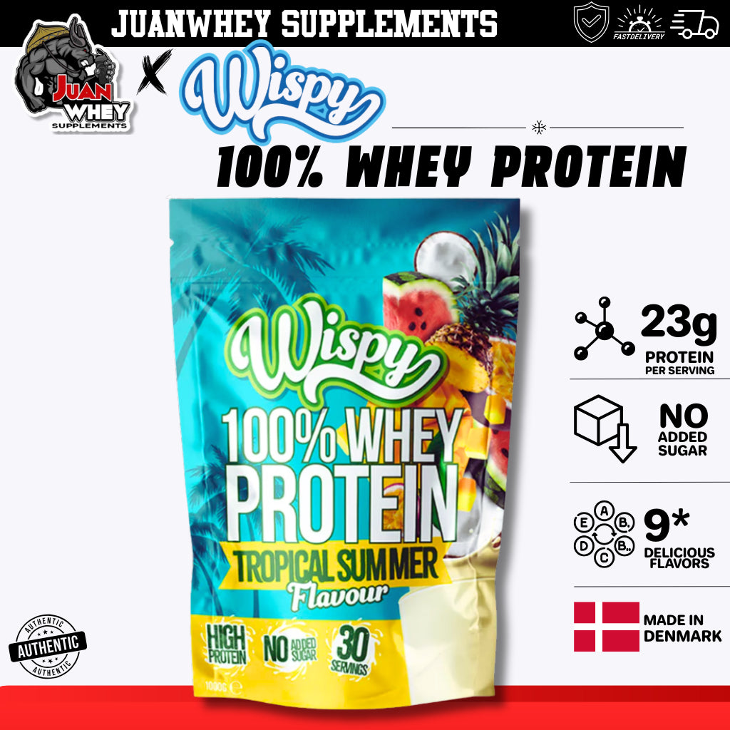Wispy 100% Whey Protein 1000g 30 Servings with or withour Shaker