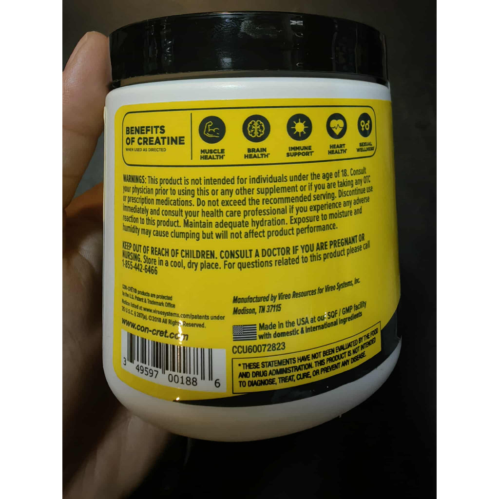 Con-Cret Creatine - Contentrated Pure Creatine HCI 60 servings