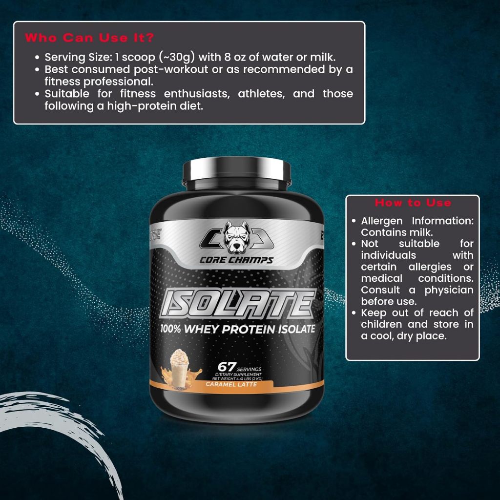 Core Champs ISOLATE 100% Whey Protein Powder 4.41LBS 67 Servings