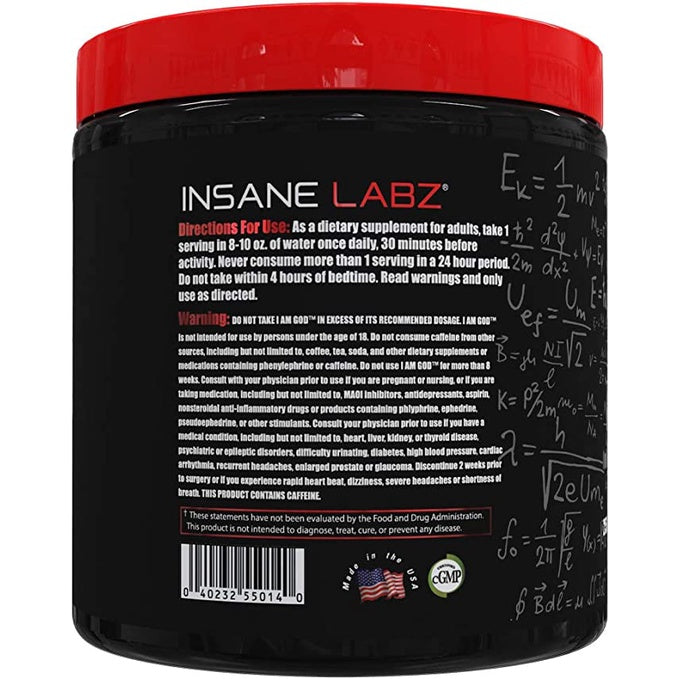 INSANE LABZ I Am God High Stimulant Pre-Workout Powder (25 Servings)
