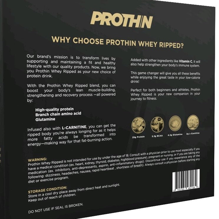 PROTHIN WHEY RIPPED 1 BOX 60 SERVINGS WHEY PROTEIN