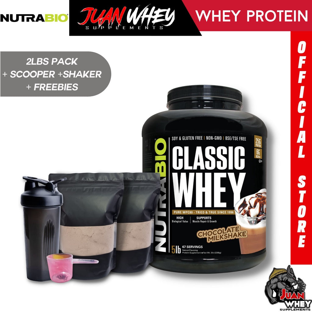 NUTRABIO CLASSIC WHEY 1LB OR 2LBS PACK + FREEBIES!