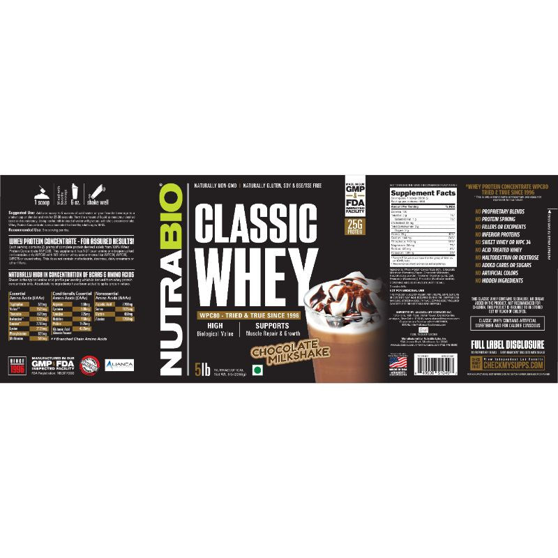 NUTRABIO CLASSIC WHEY 5LBS + FREEBIES!
