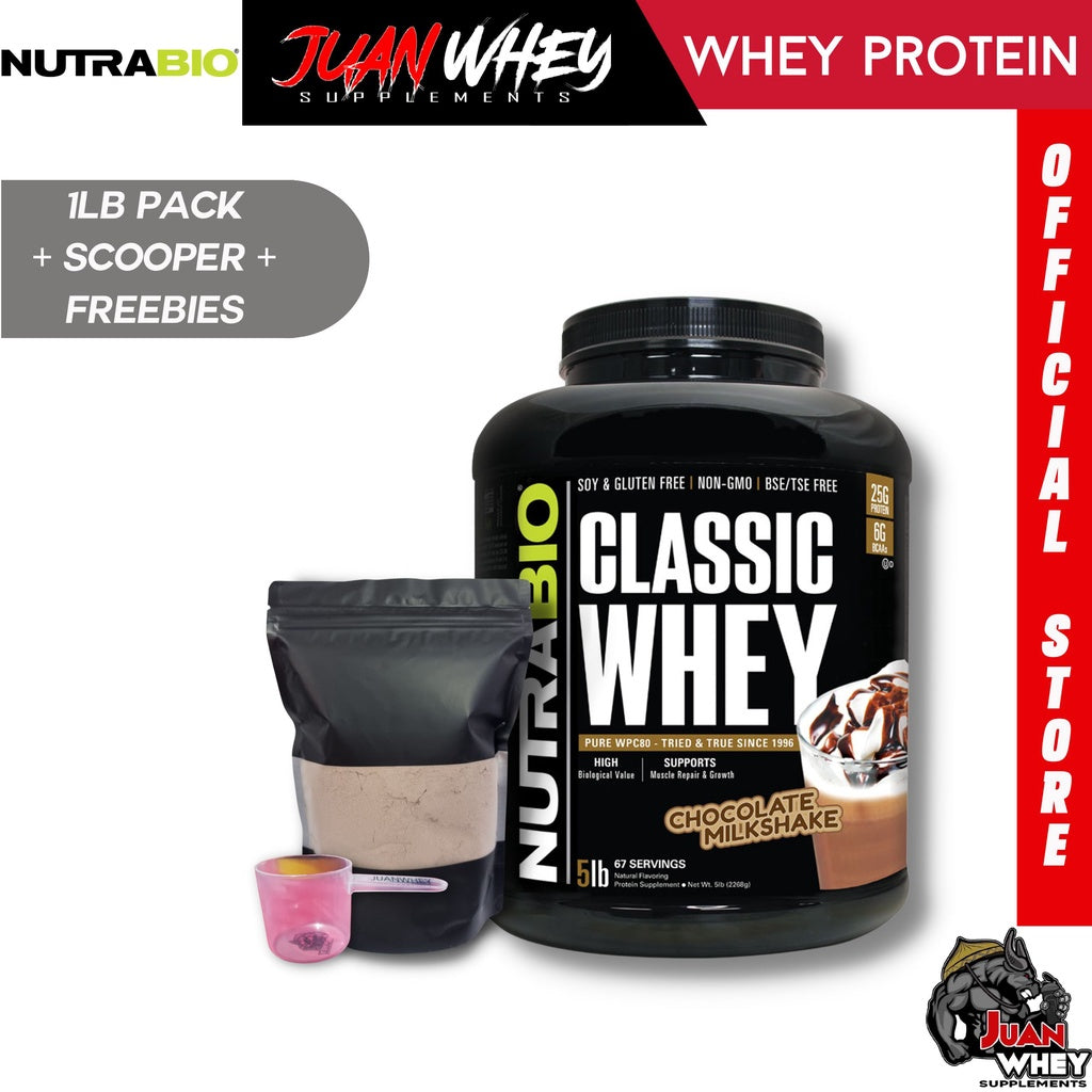 NUTRABIO CLASSIC WHEY 1LB OR 2LBS PACK + FREEBIES!